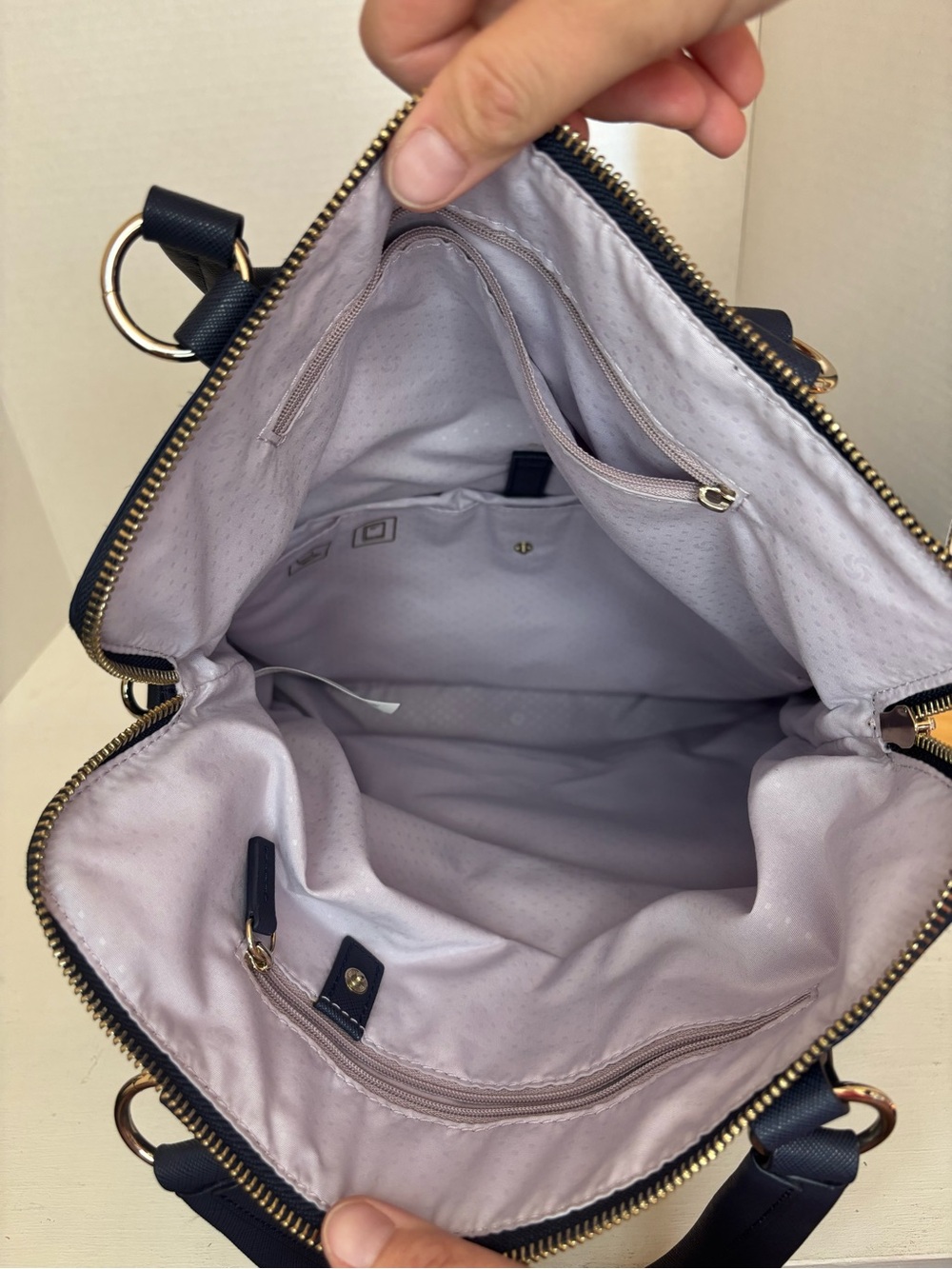 Samsonite Encompass Convertible Tote Backpack Laptop Travel Bag Navy Blue - Picture 5 of 9